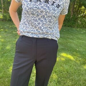 Jil Sander Italian Virgin Wool Black Tailored Trousers Pants